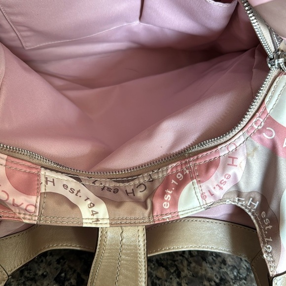 Coach snaphead sateen  Pink and Brown Retro Hobo Bag NWOT - Picture 13 of 16
